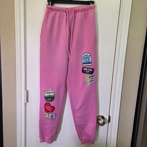 Vinyl Icon Pink Patchwork Graphic Jogger Sweatpants